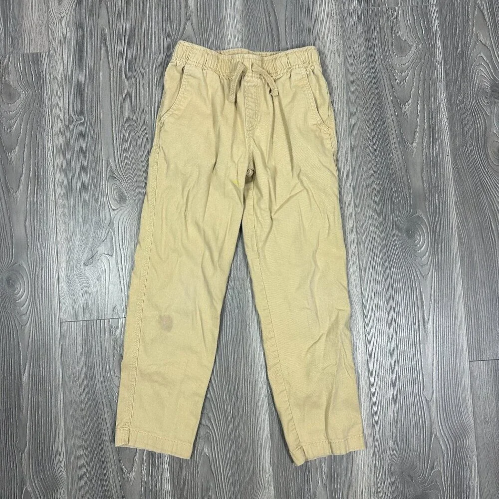 Wonder Nation Kids Tan Elastic Waist Pants Size M Drawstring Play‎ School Casual